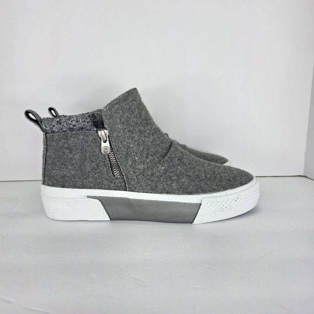 Blowfish Malibu Walkabout High-Top Sneakers Grey Flannel Zip Women's Size 7M - Picture 5 of 12
